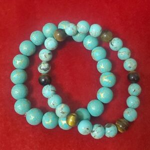 Turquoise Beaded Bracelet Set